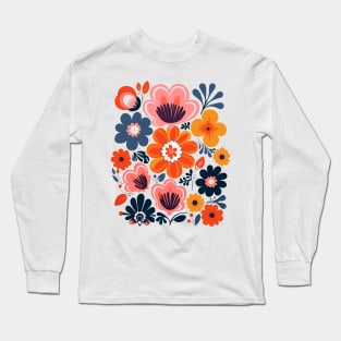 Vibrant Blooms Tee - Abstract Floral Design - Nature Inspired Women's Shirt Long Sleeve T-Shirt